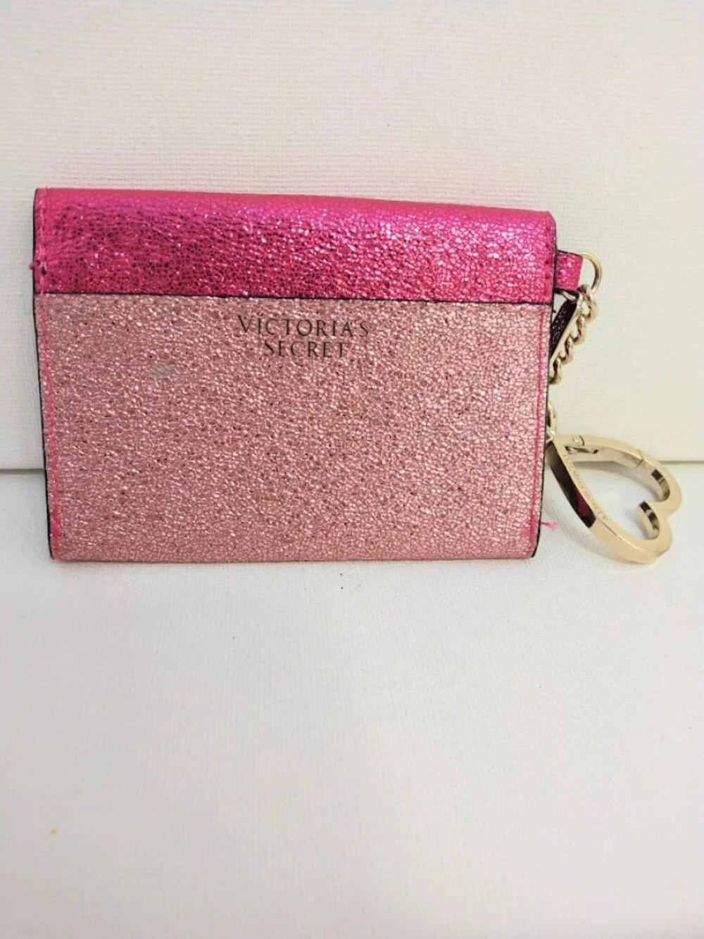 Victoria's Secret Keychain and Card Holder Sparkle Hot Pink Metallic Red Lips - Picture 2 of 9